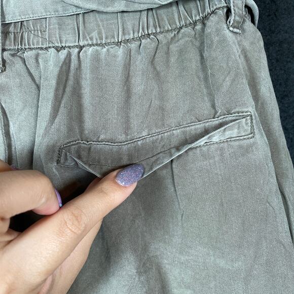 Thread & Supply Womens Pants Green Paperbag Wide Leg Elastic Waist Boho M - Picture 12 of 13